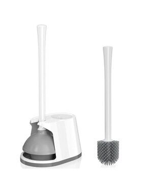 Toilet Brush Plunger Set Silicone Brush Bathroom Cleaner Holder